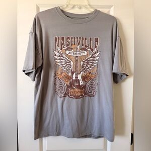 Amazon Nashville Music City Tee - Gray and Brown